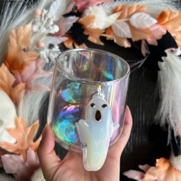 ✨NEW👻Iridescent Glass Mug with Ghost Handle and Iridescent Ghost Mug💖 - Picture 8 of 12